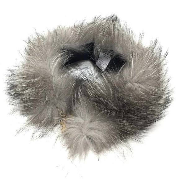 Salvatore Ferragamo Accessories - SALVATORE FERRAGAMO Gancini fox fur scarf stole silk ladies